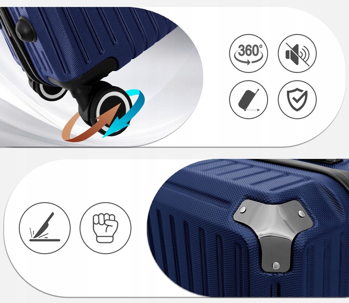 WALIZKA DUŻA PODRÓŻNA BAGAŻ NA KÓŁKACH ABS TWARDA TORBA MOCNA NEW XXL