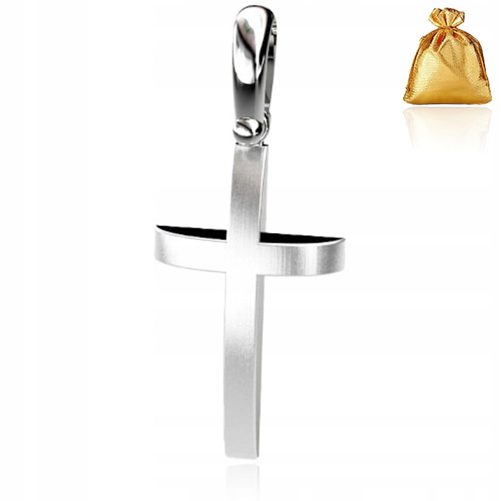SREBRNY MĘSKI RODOWANY KRZYŻYK ZAWIESZKA KRZYŻ KATOLICKI SREBRO 925 PREZENT
