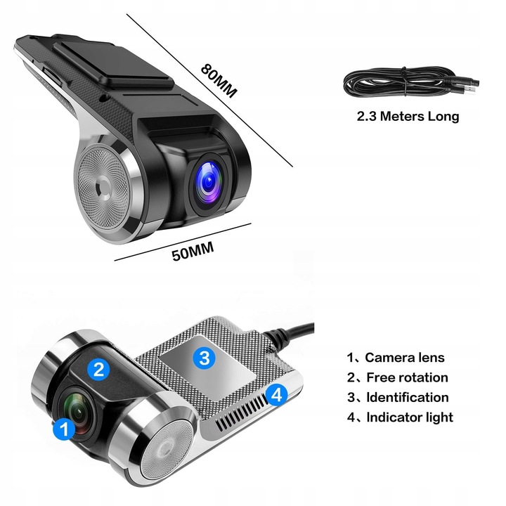 REJESTRATOR NCS HD REGULOWANE KAMERA SAMOCHODOWA