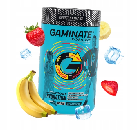 Gaminate Hydration JUNIOR Banan-Truskawka Izotonik w proszku BEZ CUKRU