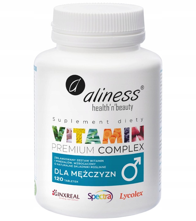 Aliness Premium Vitamin Complex 23 WITAMINY I MINERAŁY DLA MĘŻCZYZN 120t