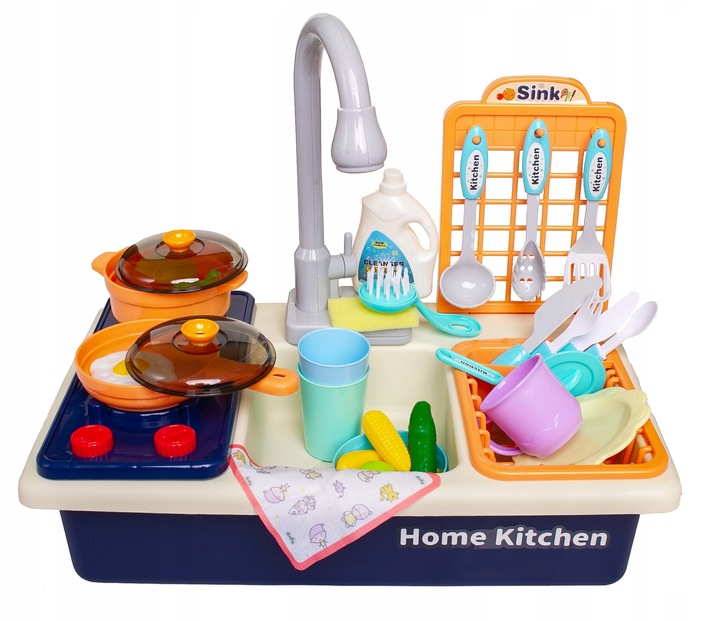 ZLEW NA WODĘ ZLEWOZMYWAK KUCHNIA DLA DZIECI AKCESORIA 2W1