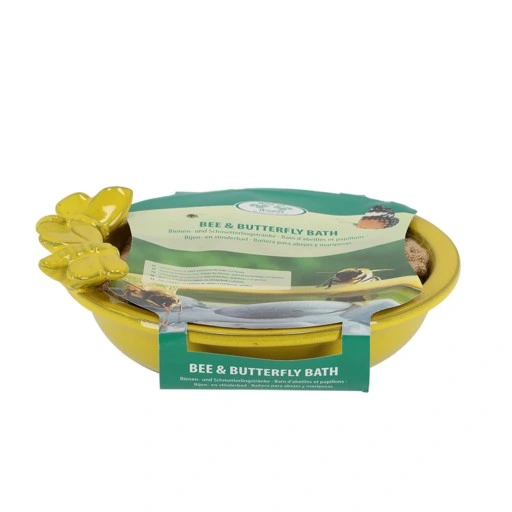 Stylowe poidło do ogrodu DLA OWADÓW PSZCZÓŁ żółte