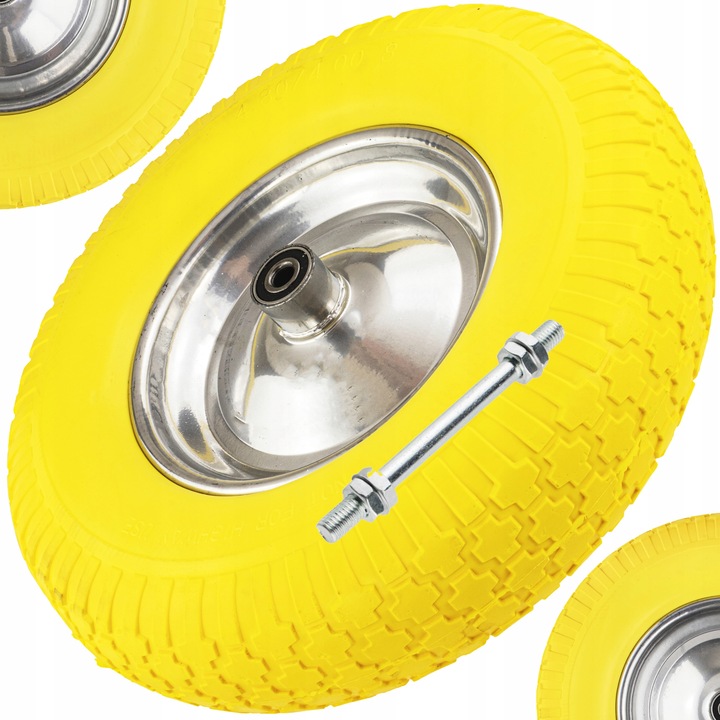 KOŁO KÓŁKO BEZDĘTKOWE DO WÓZKA TACZKI 40cm 4.80/4.00-8 PEŁNE PU