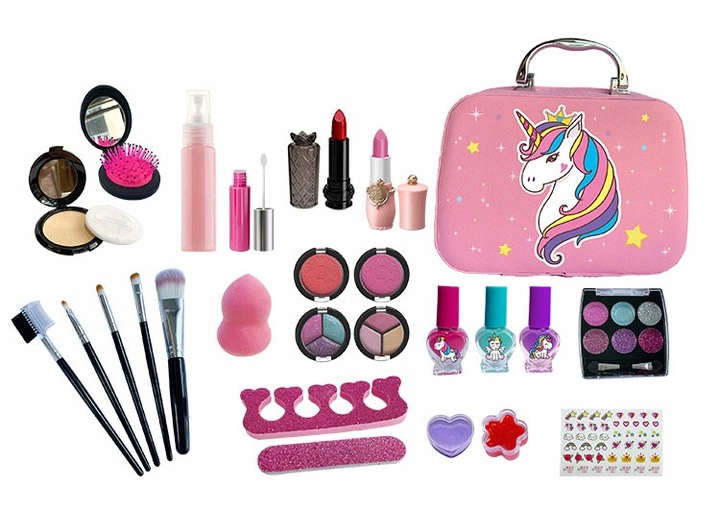 KUFEREK KOSMETYKÓW DO MAKIJAŻU i PAZNOKCI CIENIE MAKIJAŻ DLA DZIEWCZYNKI