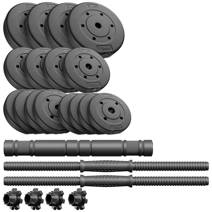 Hantle regulowane bitumiczne sztanga 40kg zestaw hantli 2x20kg Trex Sport