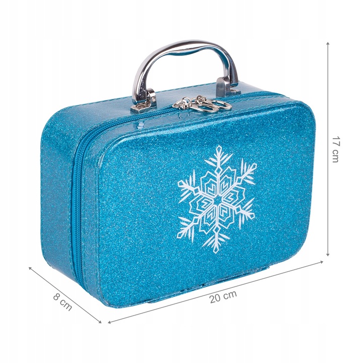 KUFEREK KOSMETYKÓW ZESTAW DO MAKIJAŻU I PAZNOKCI ŚNIEŻYNKA DLA DZIECI