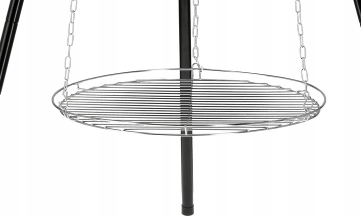 GRILL WISZĄCY WĘGLOWY NA TRÓJNOGU 49CM Z MISĄ KOCIOŁKIEM RUSZT STALOWY LUND