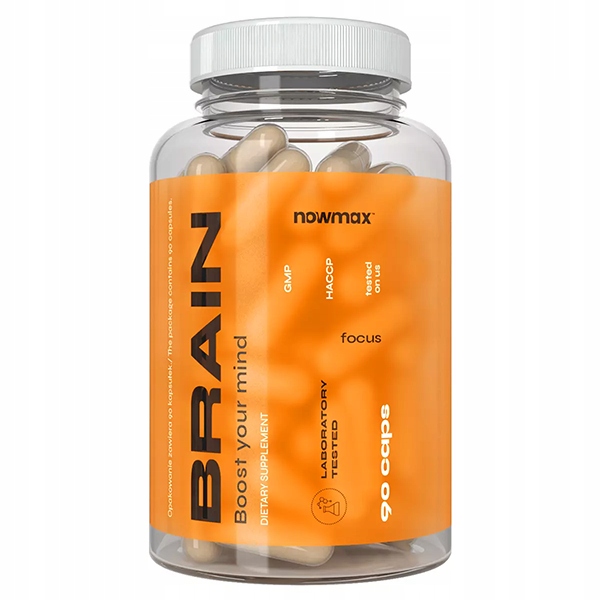 nowmax BRAIN LEPSZA PRACA MÓZGU KONCENTRACJA 90 KAPS + nowmax Pill Box