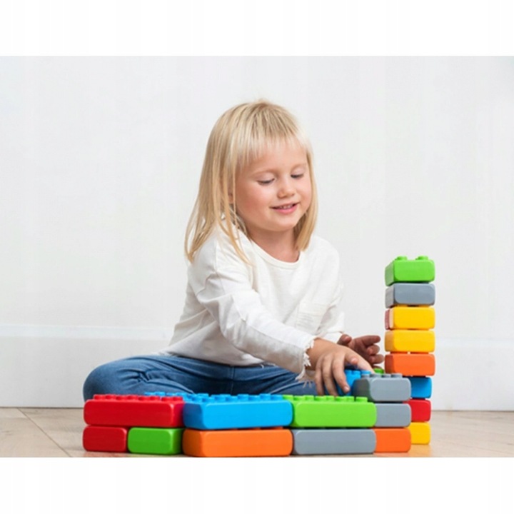 KLOCKI DLA DZIECI CEGŁY BUDOWLANE JUNIOR 110 EL.