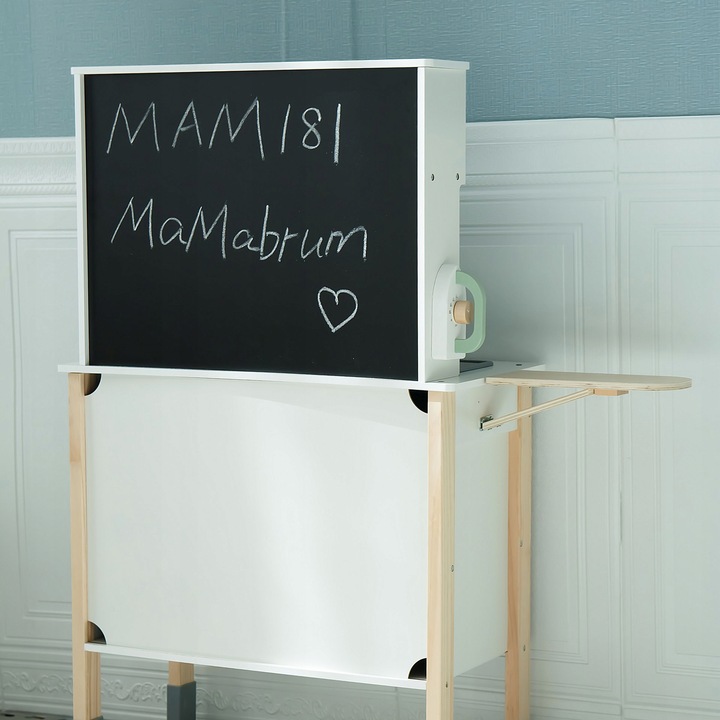 KUCHNIA DREWNIANA INTERAKTYWNA z Pralką Zmywarką Tablica Kredowa dla Dzieci