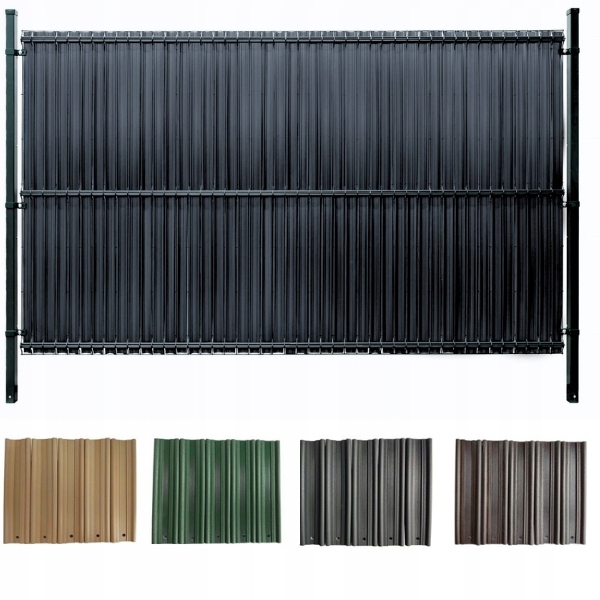 GRAFITOWA OSŁONA NA PŁOT LISTWY NA OGRODZENIE PANELE LAMELE 152X250CM