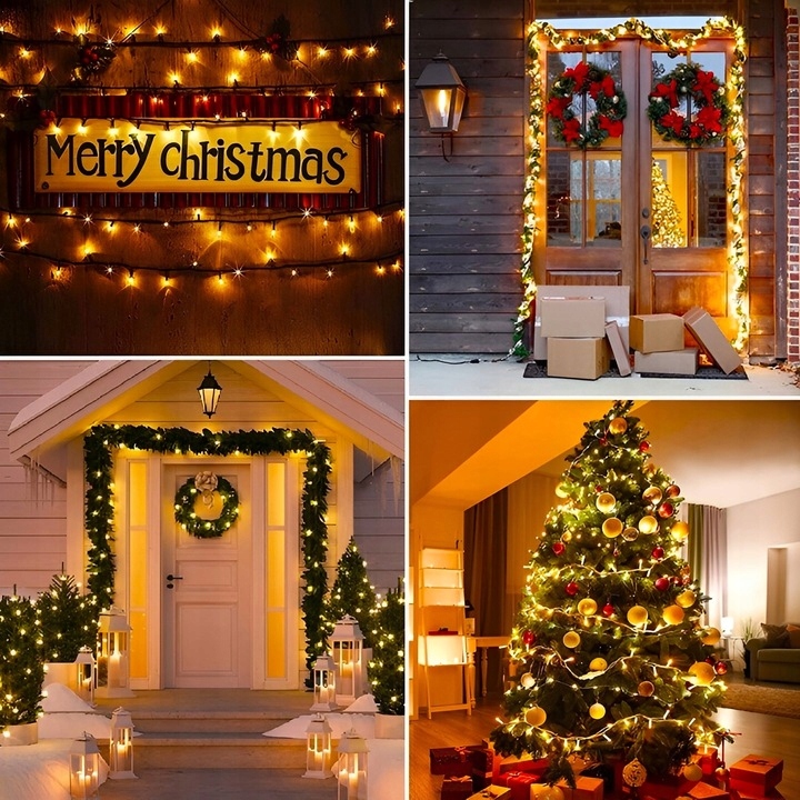 LAMPKI CHOINKOWE 1000 LED BIAŁE CIEPŁE na choinkę PROGRAMATOR