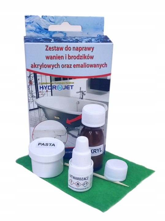 NAPRAWCZY ZESTAW DO WANIEN BRODZIKÓW AKRYLOWYCH EMALIOWANYCH NAPRAWA