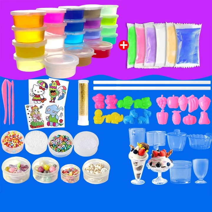 Zestaw Do Robienia Slime Fabryka Glutów w Skrzynce Piankolina 83 Elementy