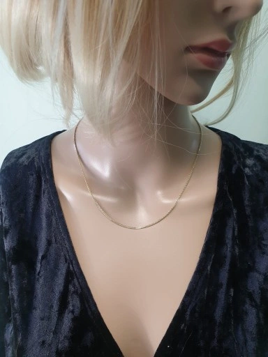 ZŁOTY ŁAŃCUSZEK SPLOT LISI OGON MIENIĄCY SIĘ 585 45 CM + GRAWER PREZENT