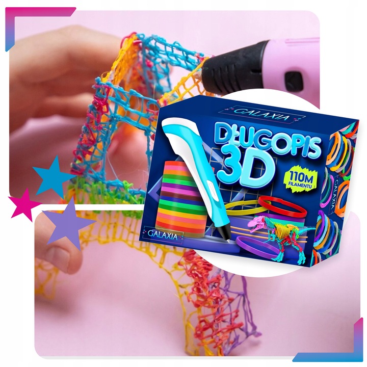 Długopis 3D drukarka dla dzieci pen zestaw + wkłady 110 METRÓW iPLA 3 D