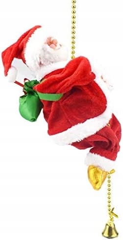 Wspinający się Mikołaj na Linie 100cm Melodyjka Prezent na Święta góra,dół