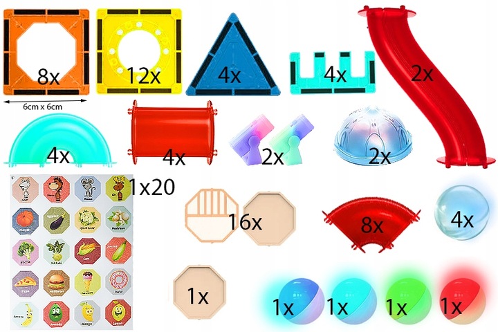 EDUKACYJNA ZABAWKA DLA DZIECKA 4 5 6 7 8 LATKA ZAMEK KLOCKI MAGNETYCZNE