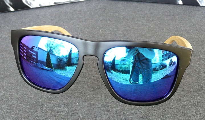 OKULARY DREWNIANE POLARYZACYJNE LUSTRZANKI ETUI UV