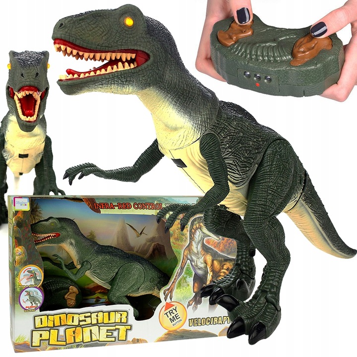 STEROWANY DINOZAUR DUŻY Verociraptor RYCZY ROBOT