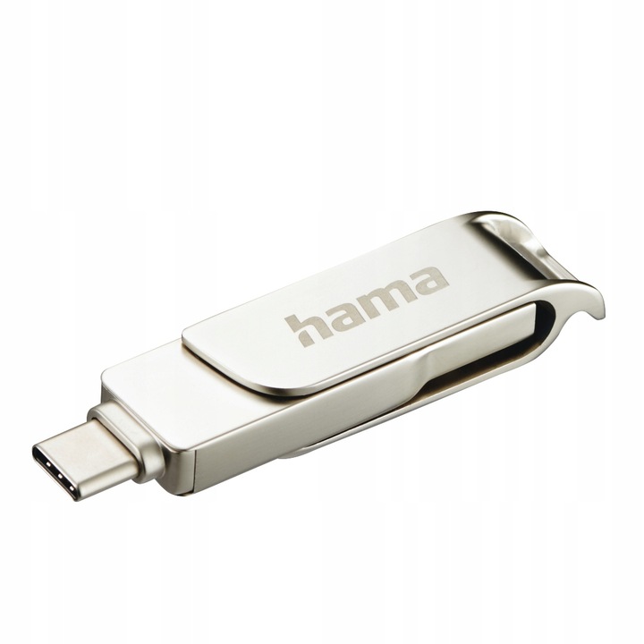 SZYBKI MARKOWY PENDRIVE Z USB-C OTG I USB-A 64GB HAMA OBROTOWA ZATYCZKA