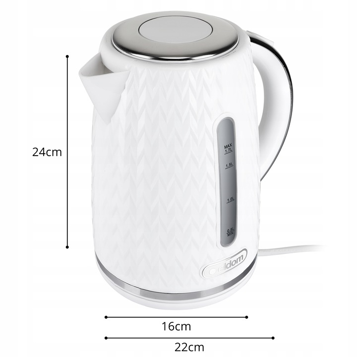 CZAJNIK ELEKTRYCZNY BEZPRZEWODOWY ELDOM 1,7L 2000W BIAŁY