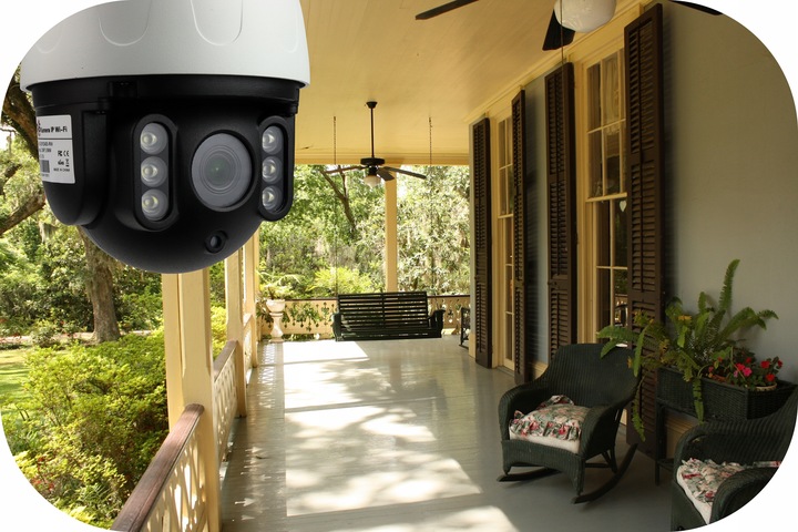 BEZPRZEWODOWA ZEWNĘTRZNA KAMERA WIFI OBROTOWA IP 8Mpx 4K DVS MONITORING P2P