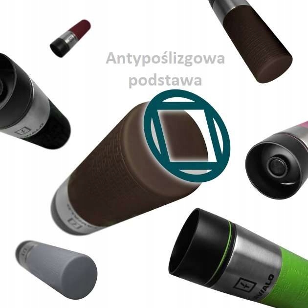 Kubek termiczny INOX 420ml + 2 uszczelki brązowy