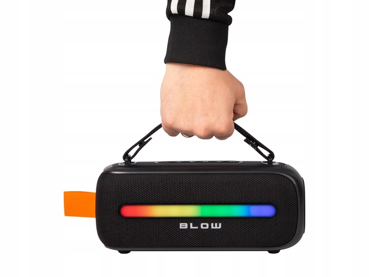 GŁOŚNIK BLUETOOTH PRZENOŚNY RADIO FM USB BEZPRZEWODOWY KARAOKE RGB MIKROFON