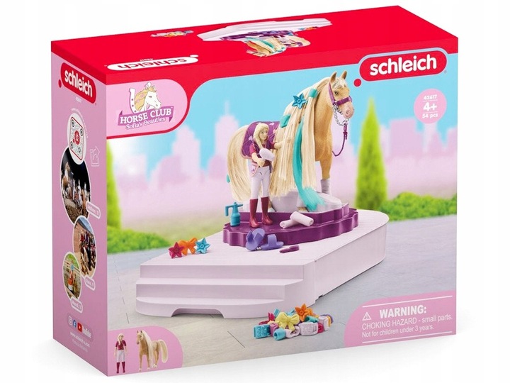 Schleich obrotowa stacja do pielęgnacji koni Sofia koń figurka akc AR6003