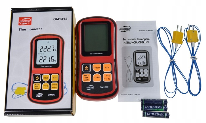 CYFROWY TERMOMETR 2x TERMOPARA TYPU K do 1372 st. KOMPATYBILNA J,K,T,E,N,R