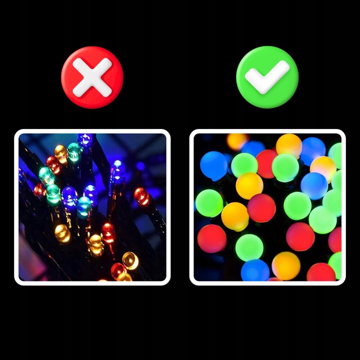 LAMPKI ŚWIĄTECZNE CHOINKOWE KULKI 200LED ZEWNĘTRZNE WEWNĘTRZNE MULTIKOLOR