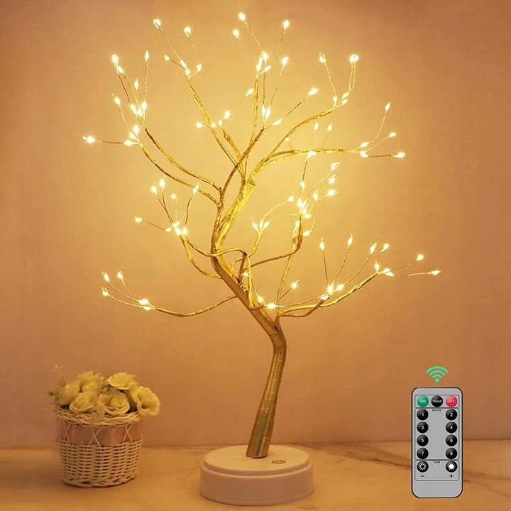 DRZEWKO ŚWIĄTECZNE OZDOBNE ŚWIECĄCE LED 50 CM LAMPKA NOCNA DEKORACJA USB