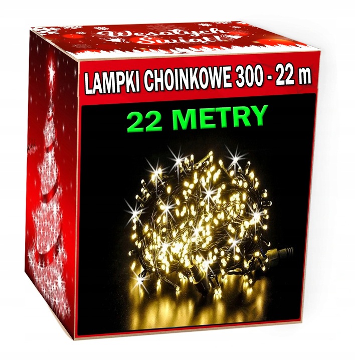 LAMPKI CHOINKOWE 300LED FLASH 22 METRY ZEWNĘTRZNE