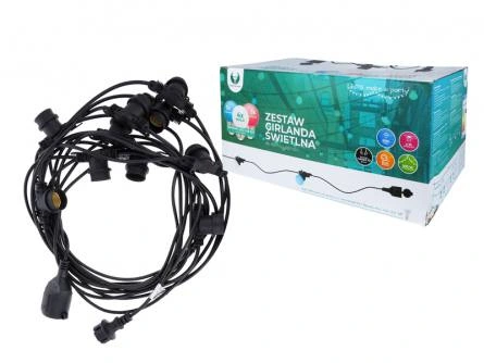 Girlanda świetlna zewnętrzna, 12 m 10 żarówek G4