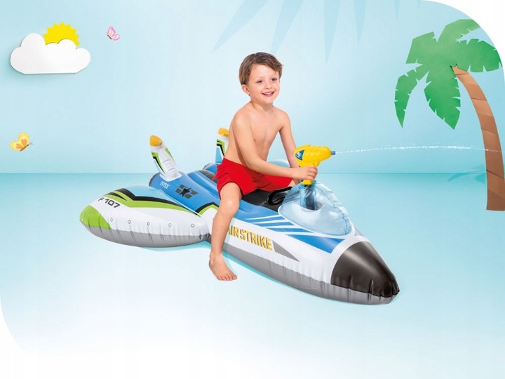 Materac do Pływania Dmuchany SAMOLOT Niebieski Intex 57536 MODEL 2025