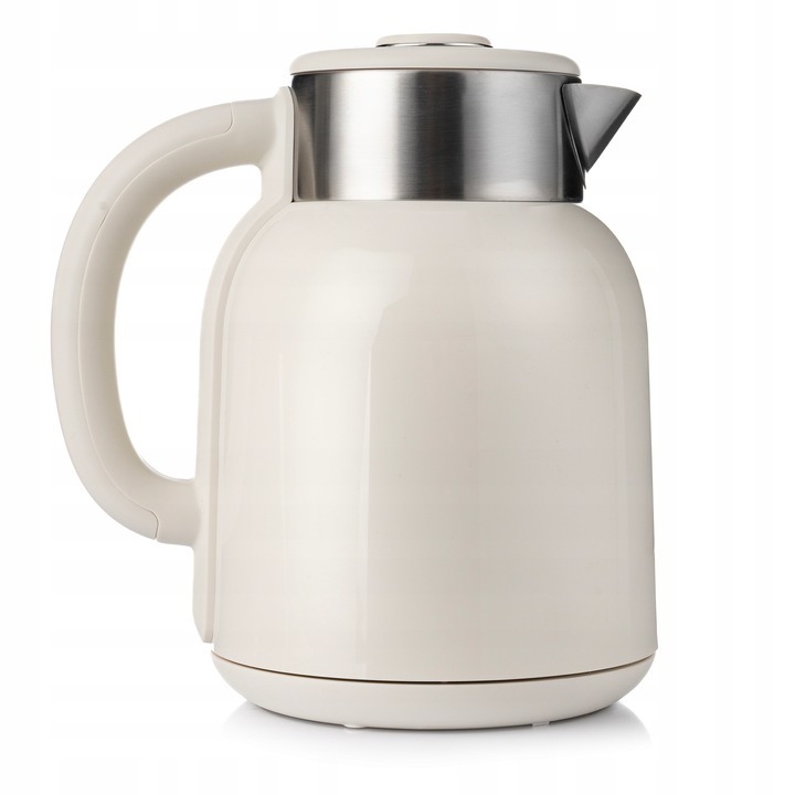 CZAJNIK ELEKTRYCZNY BEZPRZEWODOWY STALOWY RETRO DŹWIĘK BEŻOWY 2200W 1,5L