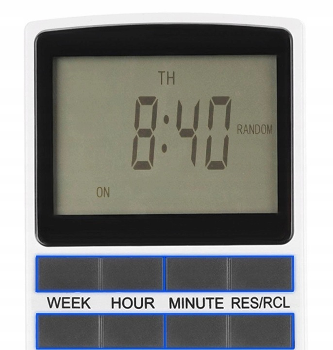 PROGRAMATOR CZASOWY ELEKTRONICZNY Z LCD 230V 16A WŁĄCZNIK WYŁĄCZNIK TIMER