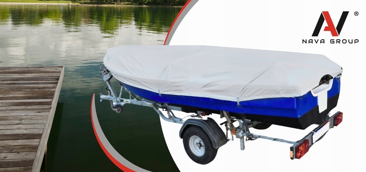 Pokrowiec plandeka osłona przykrycie na łódź łódkę wędkarską 210g 420-450cm