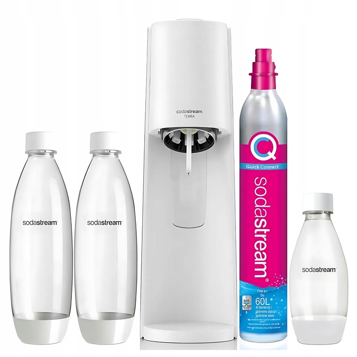 SODASTREAM TERRA Saturator zestaw 2 Butelki 1L + Butelka 0.5l + Syrop Pepsi