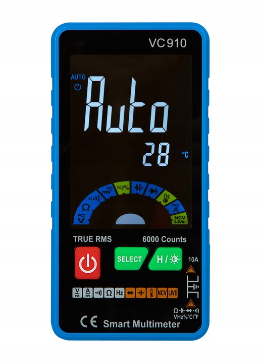 SMART MULTIMETR MIERNIK CYFROWY PRĄDU ZESTAW LCD LATARKA ELEKTRYCZNY NCV