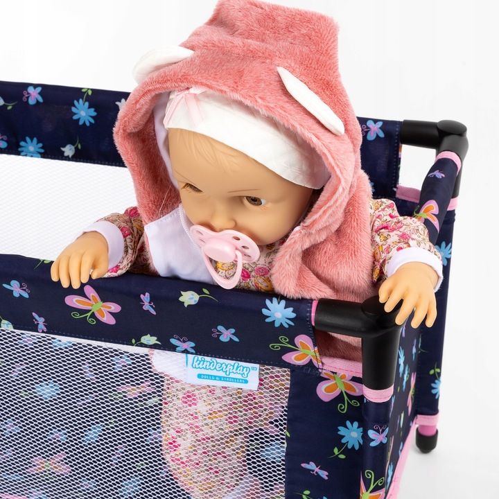 KINDERPLAY ŁÓŻECZKO DLA LALEK TURYSTYCZNE KOJEC AKCESORIA TORBA POŚCIEL