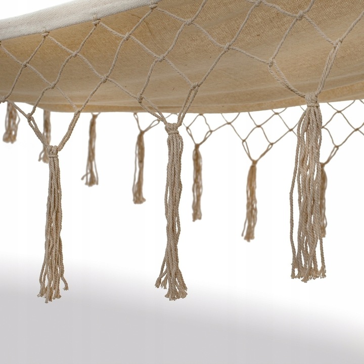 HAMAK Ogrodowy Beżowy 2 liny z POKROWCEM Zawieszenia Tadar Boho 300cm
