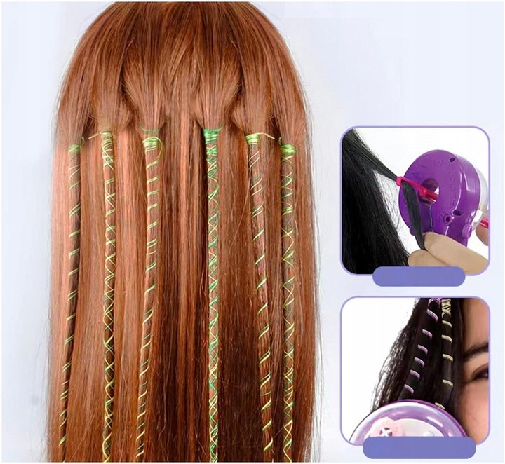 ZAPLATARKA do włosów WARKOCZY zaplatacz ZESTAW maszynka do WARKOCZYKÓW