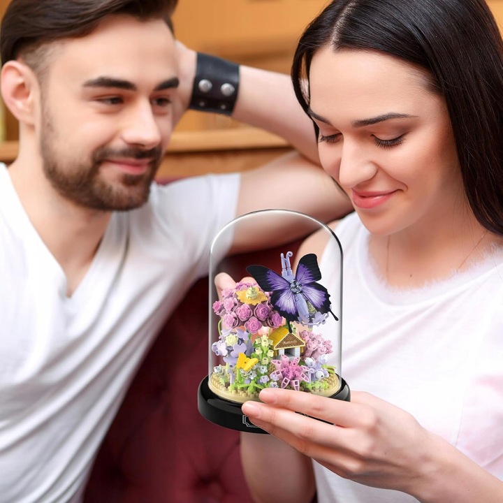 KLOCKI DO BUDOWANIA OGRODU ZESTAW MINIATUROWYCH KLOCKÓW Z MOTYLAMI PREZENT