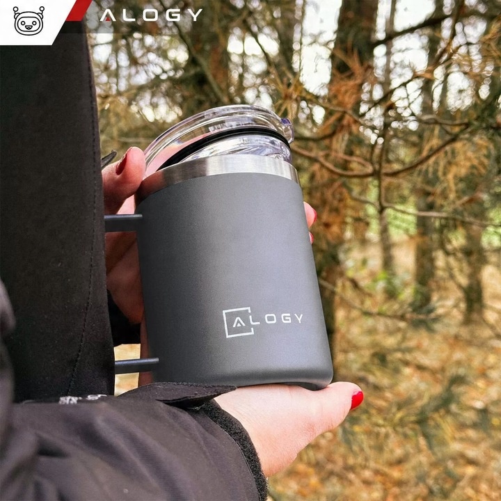 KUBEK TERMICZNY TERMOS GORĄCE NAPOJE DO KAWA HERBATA SZCZELNY ALOGY 420ml