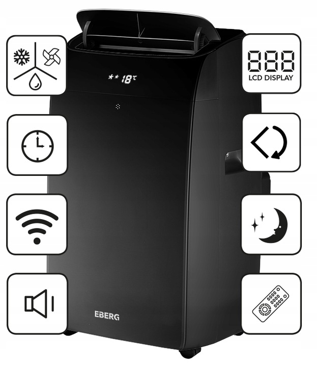 Klimatyzator przenośny ELIO 3,5kW osuszacz 40l WiFi + uszczelka ClimaLock