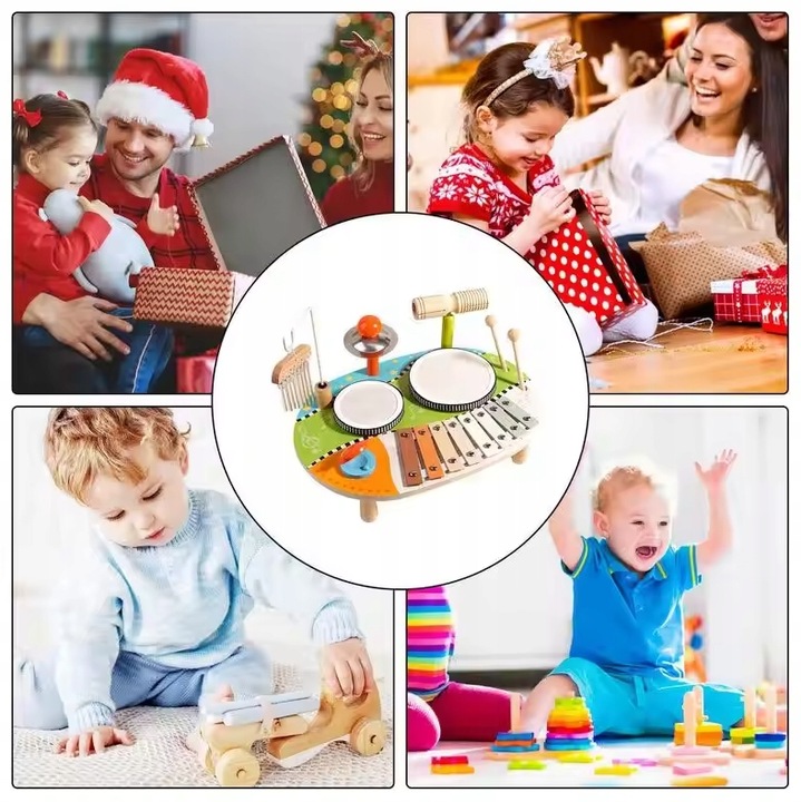 MUZYCZNY STOLIK Z DREWNA INTERAKTYWNY SENSORYCZNY MONTESSORI EDUKACYJNY