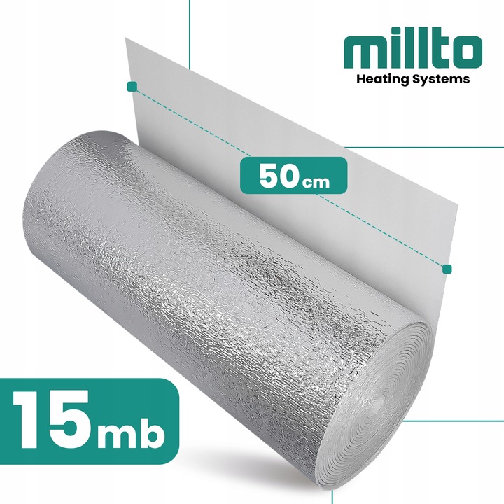 Ekran Zagrzejnikowy Mata Aluminiowa 15m Pianka Termoizolacyjna Izolacyjn GO